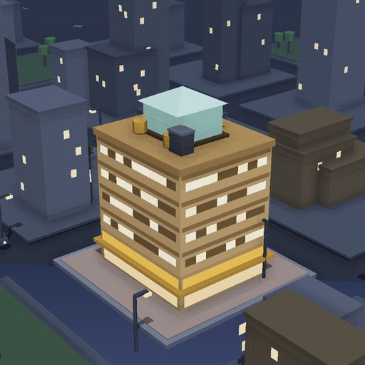 Night render of a sandstone block in Orchard Street, 4 floors